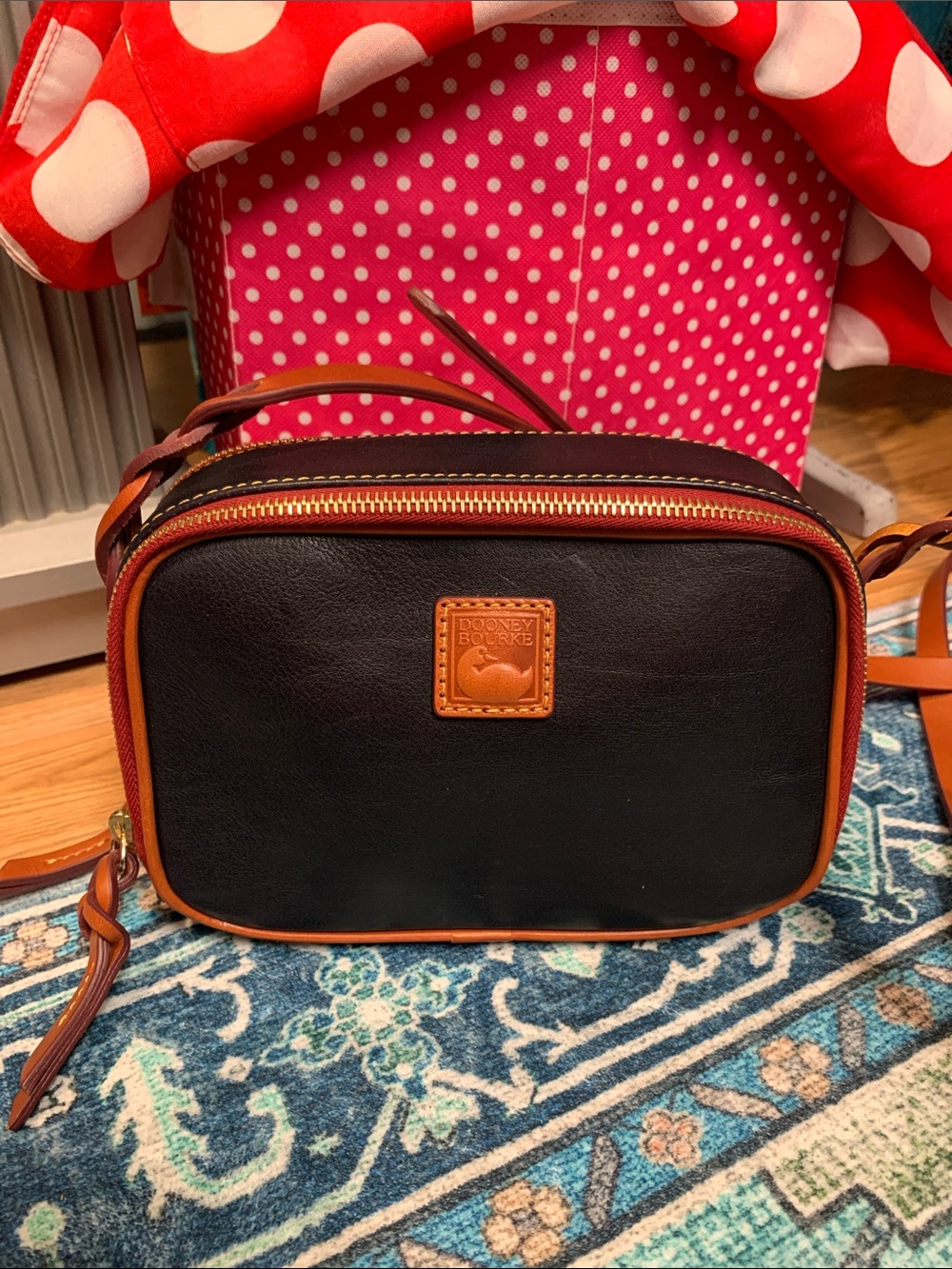 Dooney & Bourke Deni Florentine leather bc crossbody camera bag new black